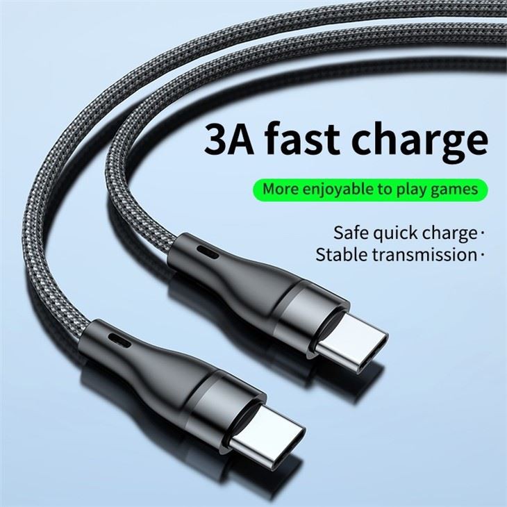 PD 60W Fast Charging Connector Double Type-C Cable